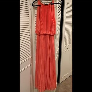 MSK Halter Maxi Chiffon Dress